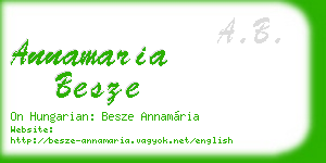 annamaria besze business card